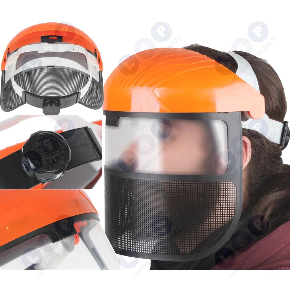 Ochranná maska na tvár, zorník pre motorové píly pre krovinorezy, PVC MESH